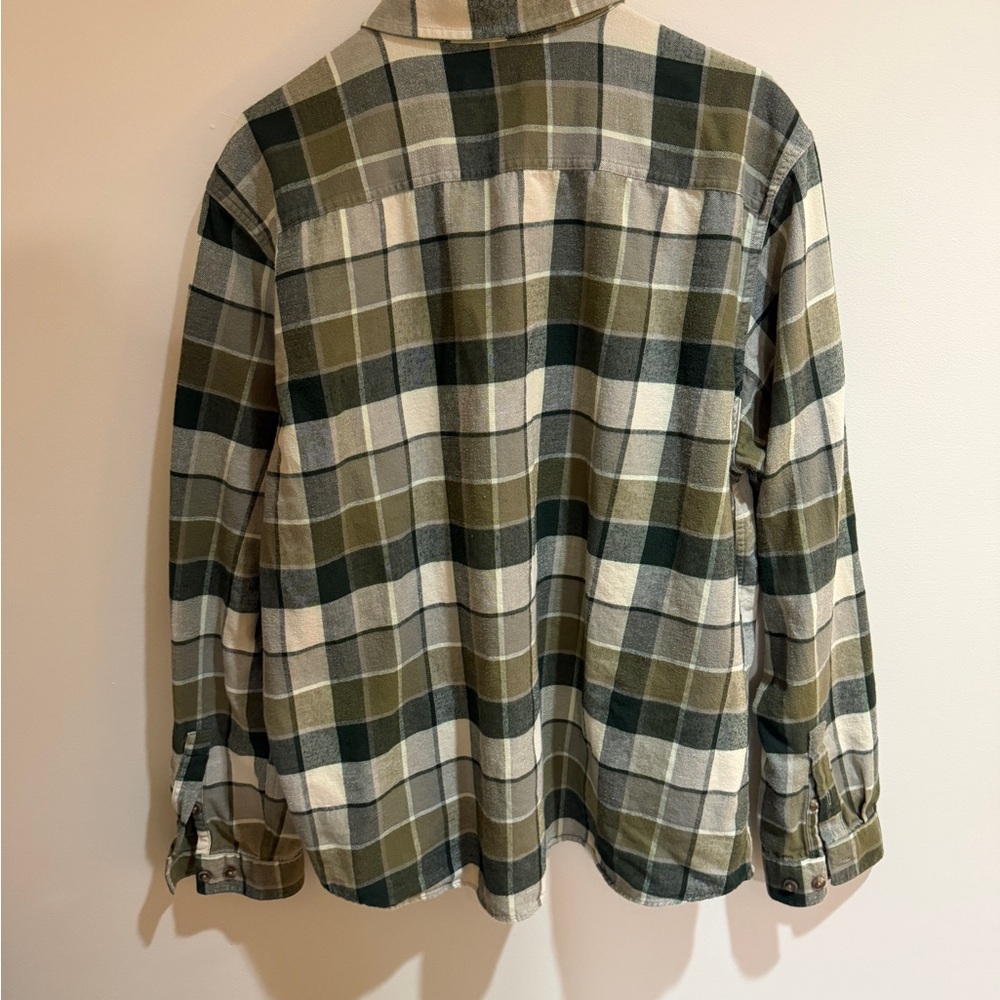 Patagonia Men's Long-Sleeved Lightweight Fjord Flannel Shirt Green XL Clean